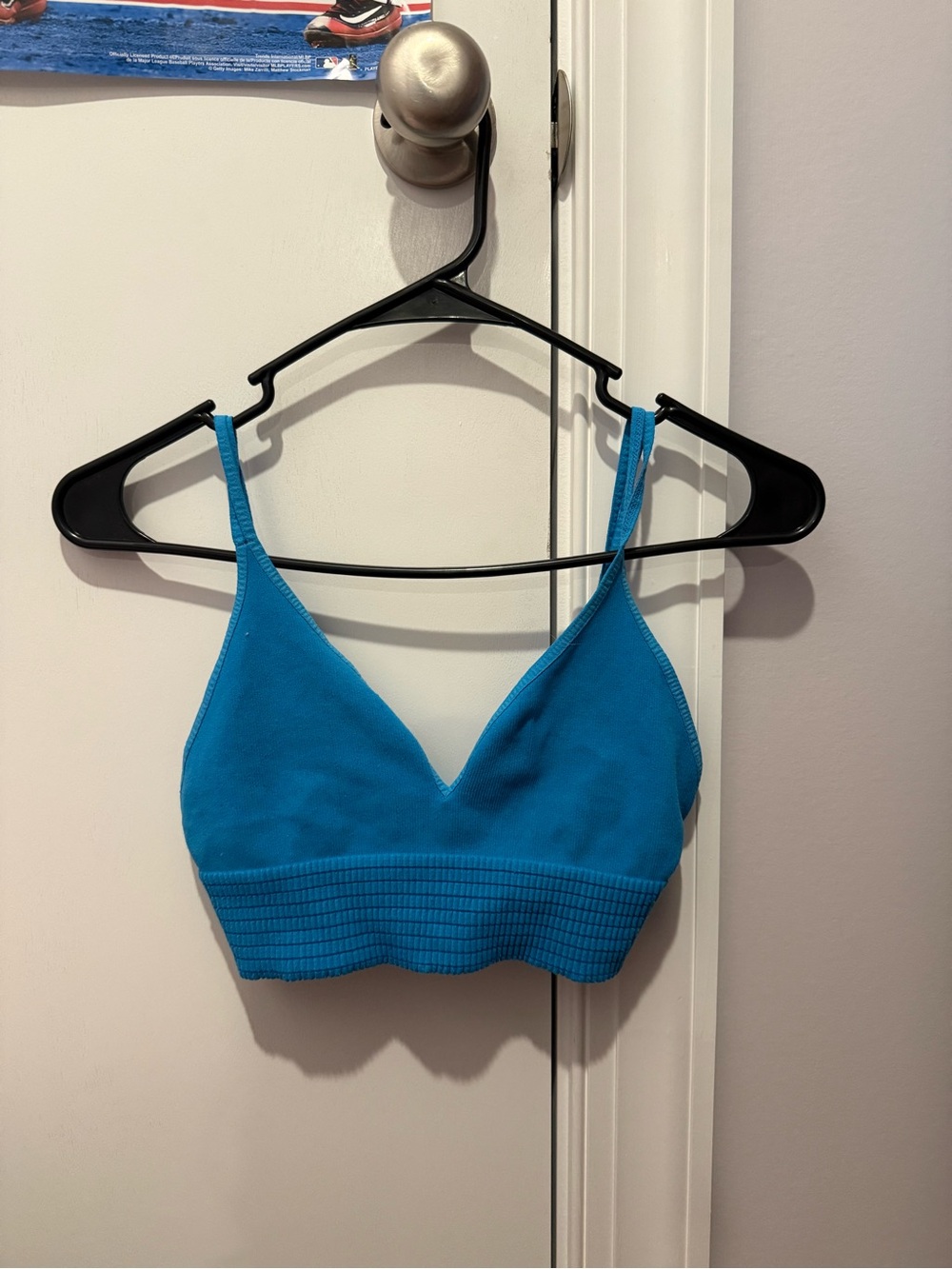 Free People Turquoise Blue V-Neck Seamless Bralette